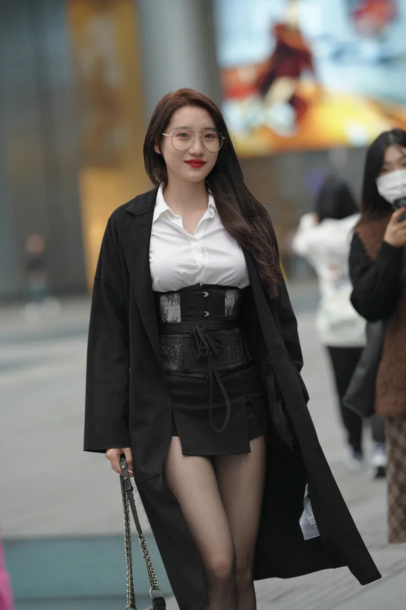 [Mzsock] NO.160 Long legs in black stockings street photography#[105P]-16